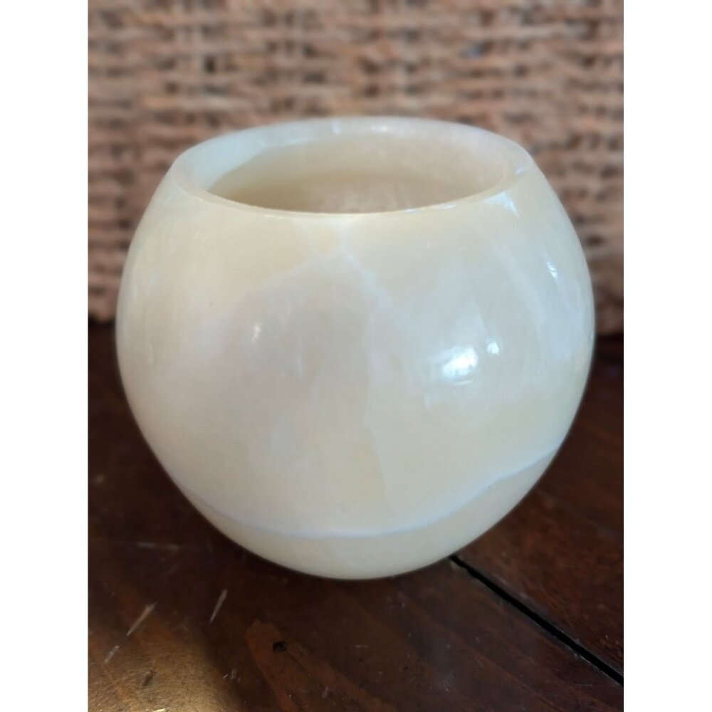 Egyptian Alabaster Vase - Hand-Carved in Egypt - Natural Stone Vase - Natural St